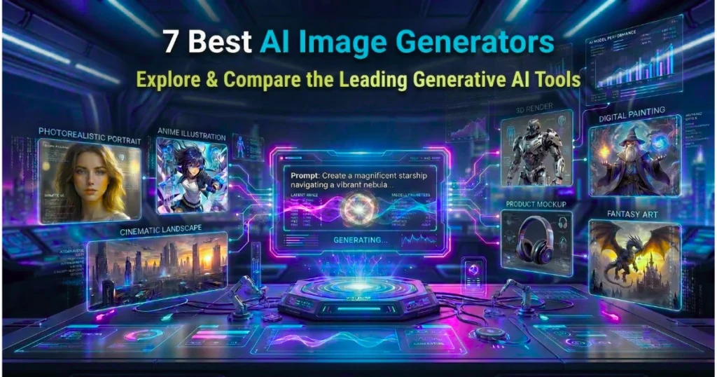 AI interface generating multiple art styles for a comparison of the 7 best AI image generators.