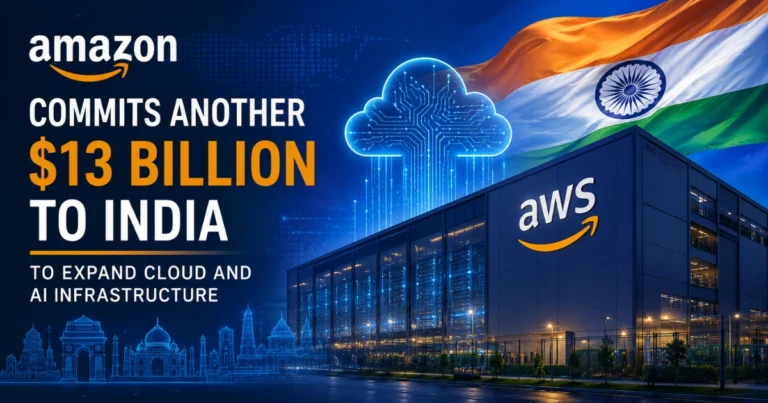 Amazon commits another $13 billion to India to expand AWS cloud and AI infrastructure with new data centers and AI capabilities.