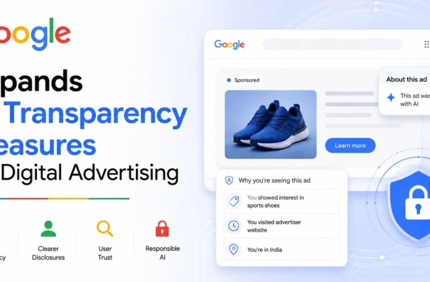 Google Expands AI Transparency Measures for Digital Advertising with new AI-generated ad disclosures and enhanced user transparency features.