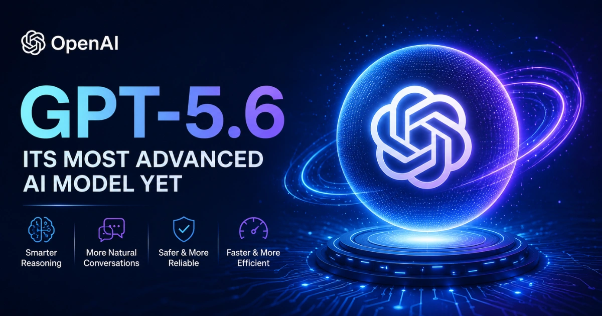 OpenAI GPT-5.6 launch feature image showing futuristic AI interface, OpenAI logo, and the announcement of its most advanced AI model yet.