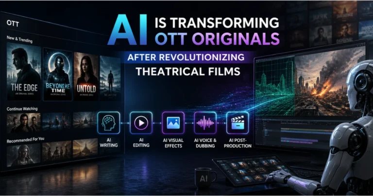 AI transforming OTT originals with AI-powered scriptwriting, editing, visual effects, dubbing, and post-production after revolutionizing theatrical films.