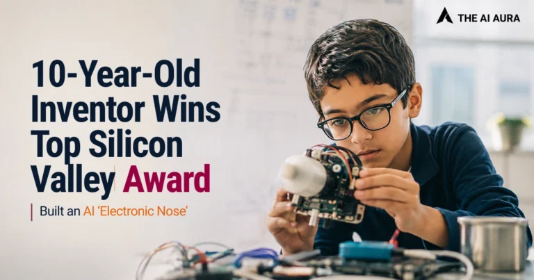 10-year-old inventor wins a top Silicon Valley award for building an AI electronic nose.