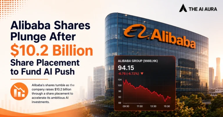 Alibaba shares plunge after a $10.2 billion share placement to fund its AI investments.