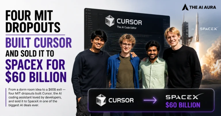 Four MIT dropouts build Cursor and sell the AI coding assistant to SpaceX for $60 billion.