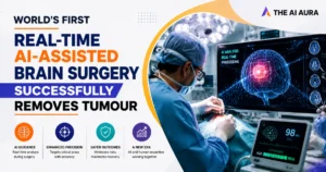 AI-assisted brain surgery uses real-time analysis to help surgeons remove a brain tumor with enhanced precision.