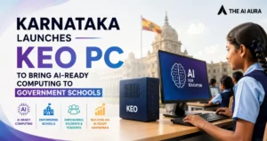 Karnataka launches KEO PCs to bring AI-ready computing to government schools, with a student using an AI education computer.