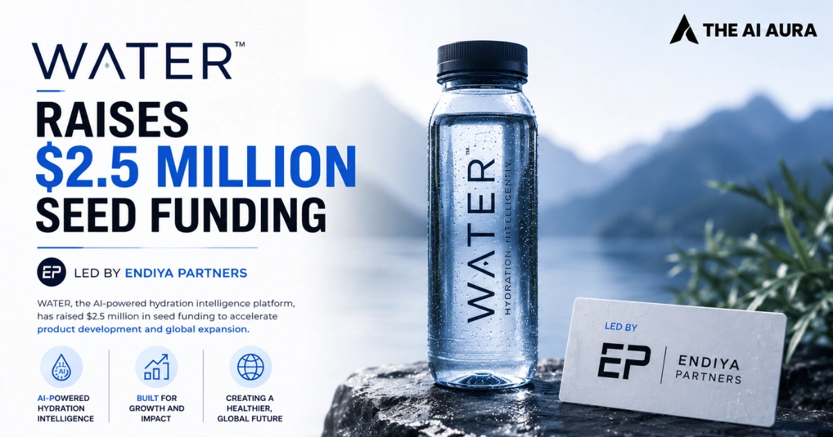 Water AI-powered hydration intelligence platform raises $2.5 million in seed funding led by Endiya Partners.