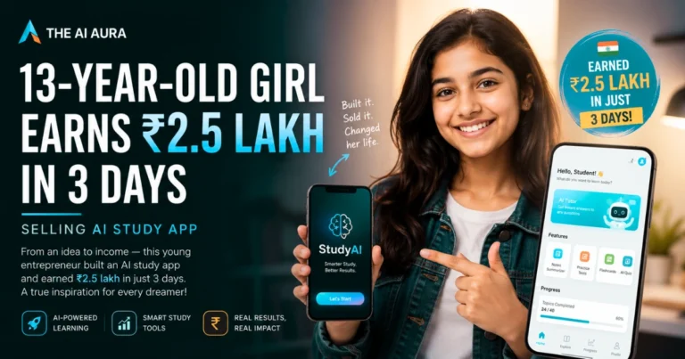 13-year-old girl earns ₹2.5 lakh in three days by selling an AI-powered study app.