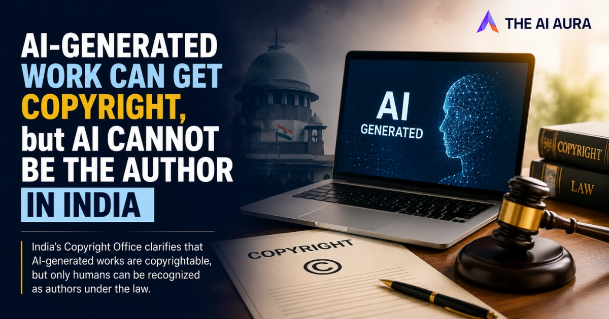 AI-generated work may be copyrightable, but AI cannot be recognized as the author in India.