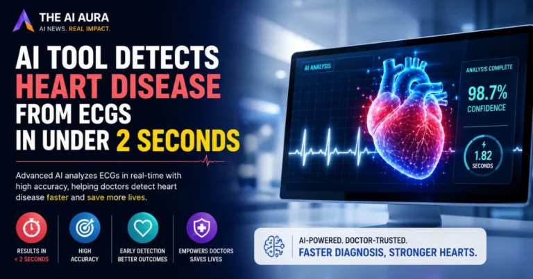 AI tool analyzes ECGs to detect heart disease in under two seconds, supporting faster diagnosis and early detection.