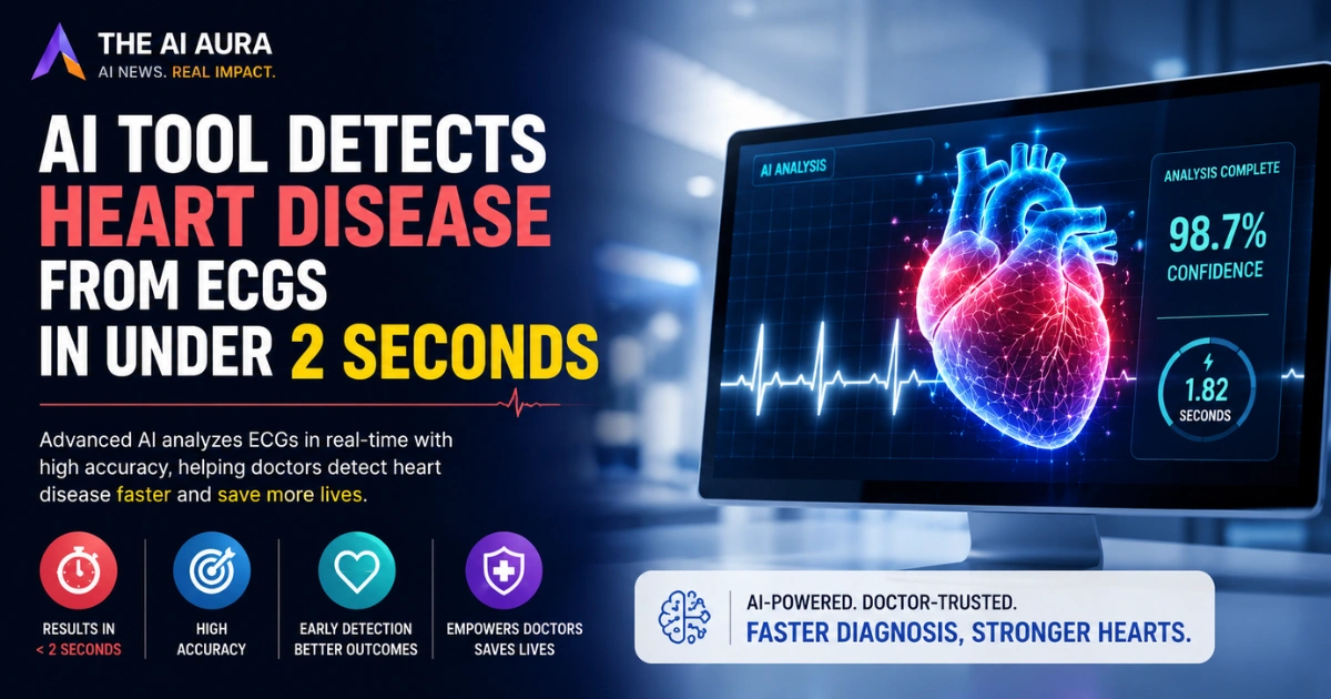 AI tool analyzes ECGs to detect heart disease in under two seconds, supporting faster diagnosis and early detection.