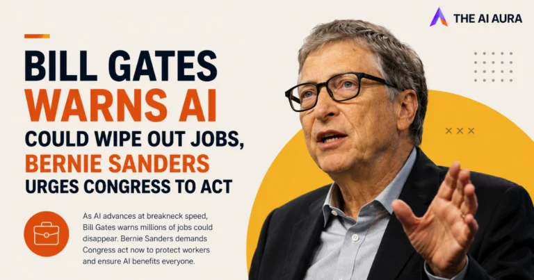 Bill Gates warns AI could eliminate jobs, while Bernie Sanders urges Congress to protect workers and ensure AI benefits everyone.