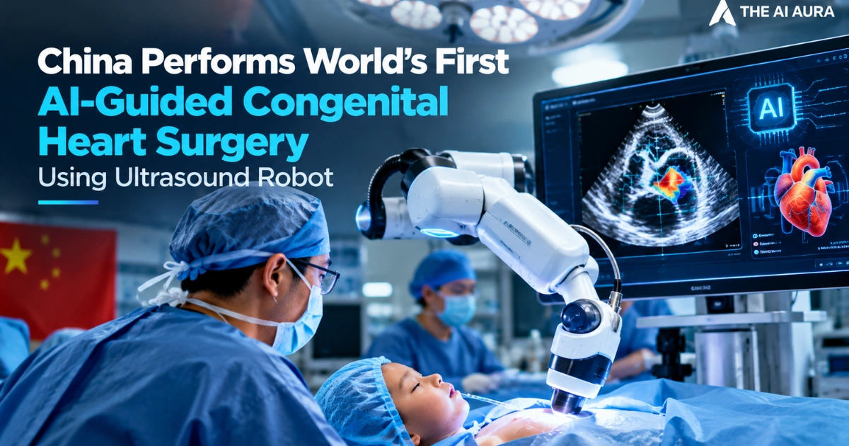 AI-guided congenital heart surgery in China using an ultrasound-assisted robotic system.