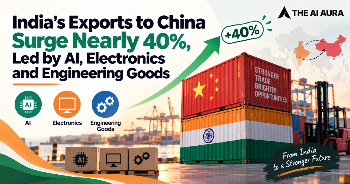 India’s exports to China surge nearly 40%, led by AI, electronics and engineering goods.
