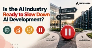 AI industry debates slowing down AI development for safer innovation.