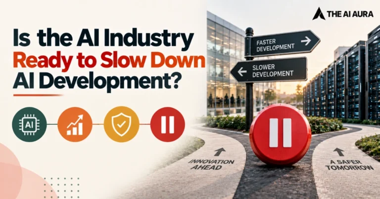 AI industry debates slowing down AI development for safer innovation.