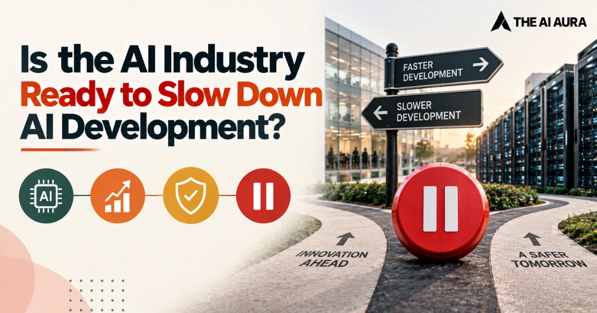 AI industry debates slowing down AI development for safer innovation.