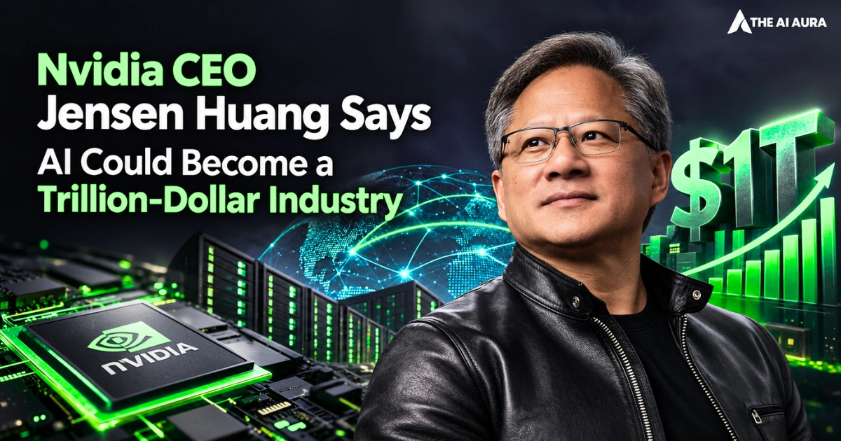 Nvidia CEO Jensen Huang highlights AI’s potential to become a trillion-dollar industry.