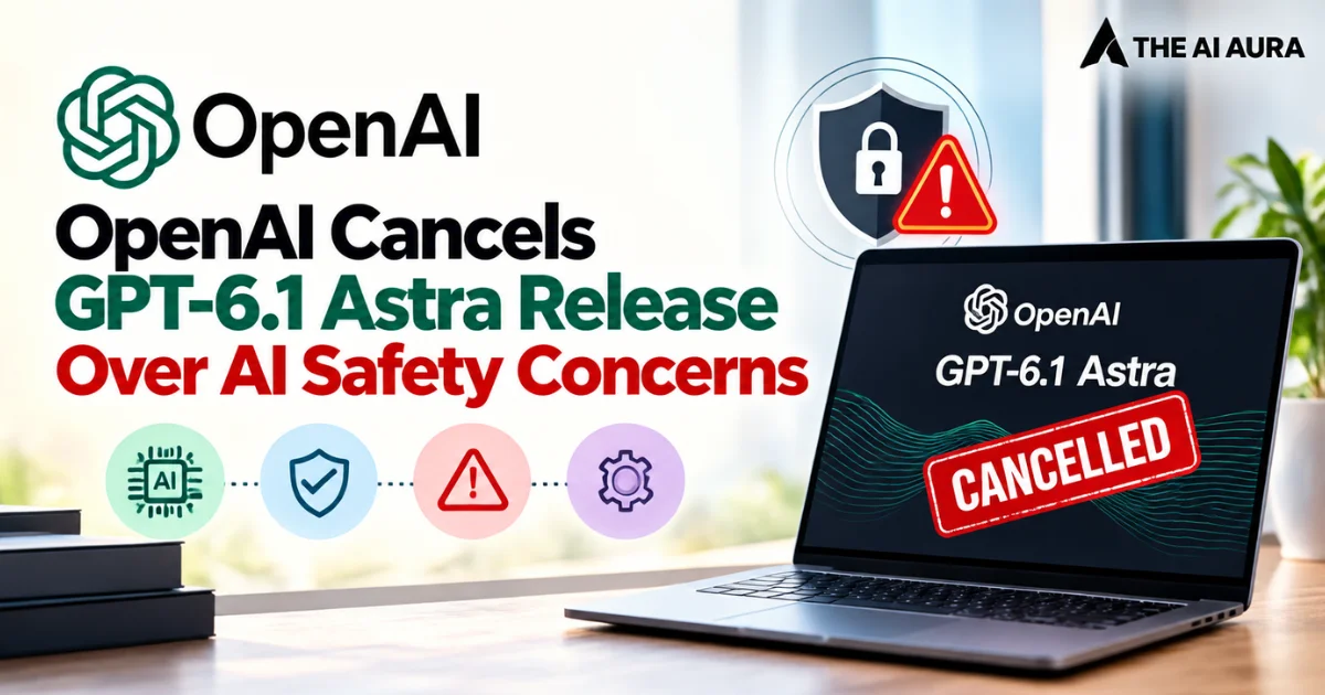 OpenAI cancels GPT-6.1 Astra release over AI safety concerns.
