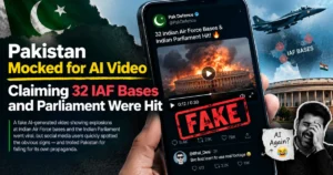 Pakistan mocked for fake AI video claiming Indian Air Force bases and Parliament were hit.