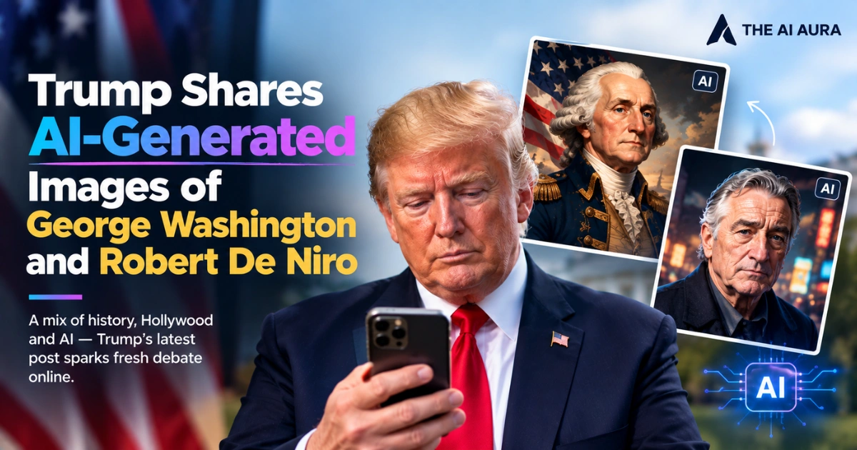 Trump shares AI-generated images of George Washington and Robert De Niro, sparking online debate.