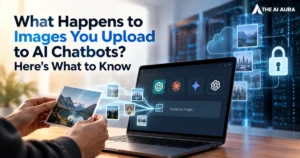 What happens to images uploaded to AI chatbots and how they are handled.