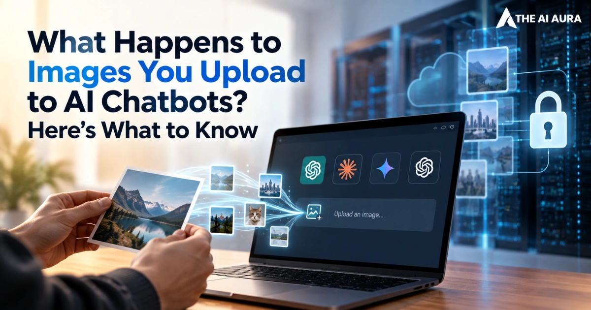 What happens to images uploaded to AI chatbots and how they are handled.