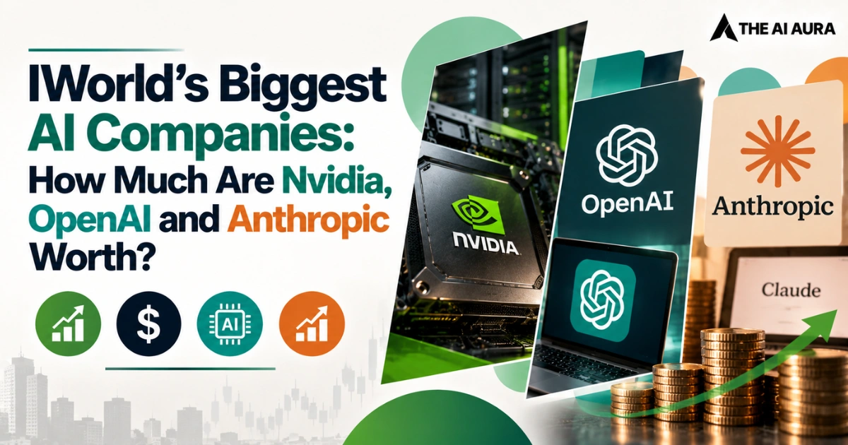 World’s biggest AI companies, including Nvidia, OpenAI and Anthropic, compared by value.