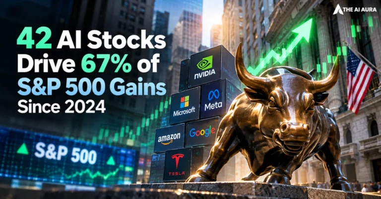 42 AI stocks, led by Nvidia, Microsoft, Meta and Google, drive 67% of S&P 500 gains since 2024.