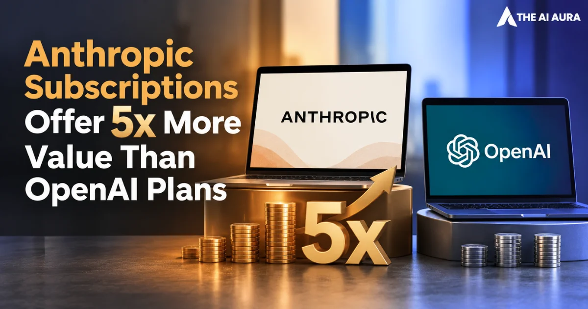 Anthropic subscriptions offer 5X more value than OpenAI plans.