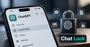 ChatGPT introduces Chat Lock, highlighting locked conversations, privacy protection, secure chat history, and enhanced messaging security.