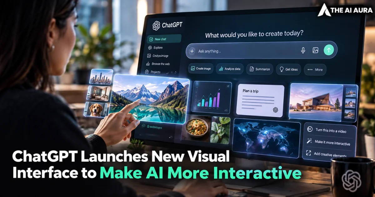 ChatGPT introduces a new visual interface with interactive image creation, data analysis, travel planning, and creative tools to make AI more engaging and intuitive.