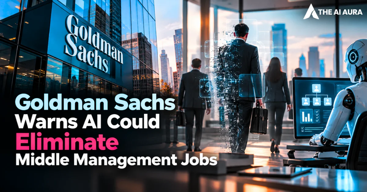 Goldman Sachs warns that AI could eliminate middle management jobs as automation transforms corporate workplaces.