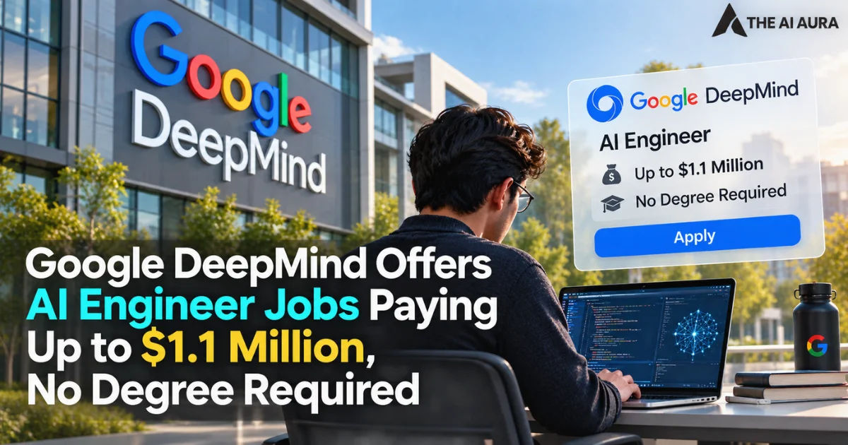 Google DeepMind offers AI engineer jobs paying up to $1.1 million, with no degree required.