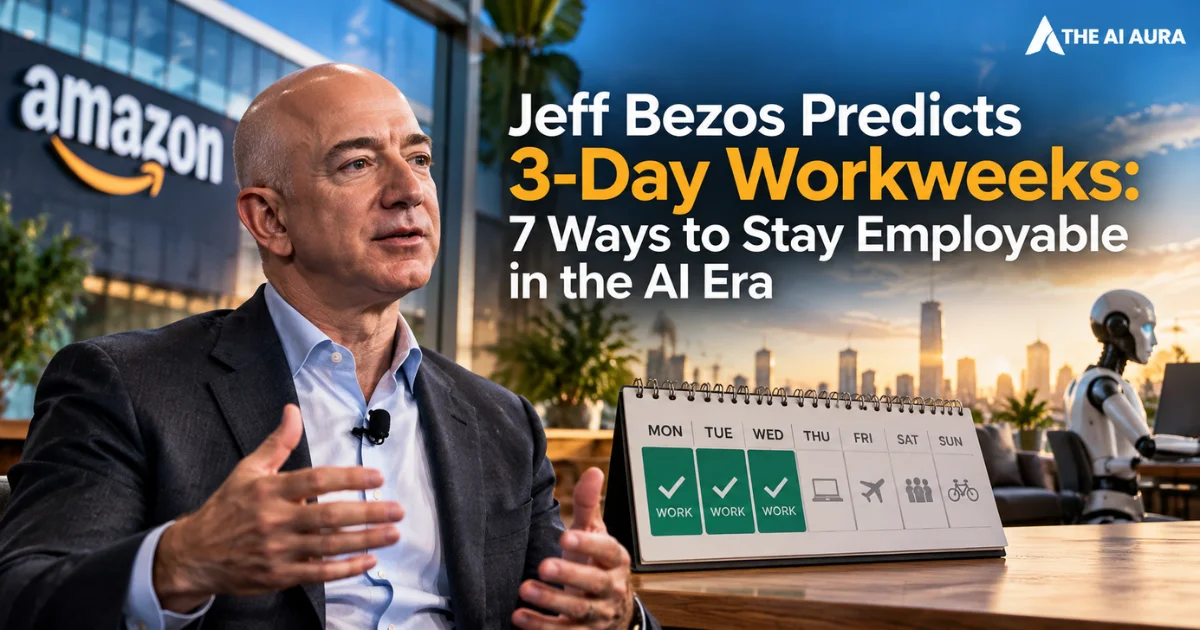 Jeff Bezos predicts three-day workweeks and shares seven ways to stay employable in the AI era.