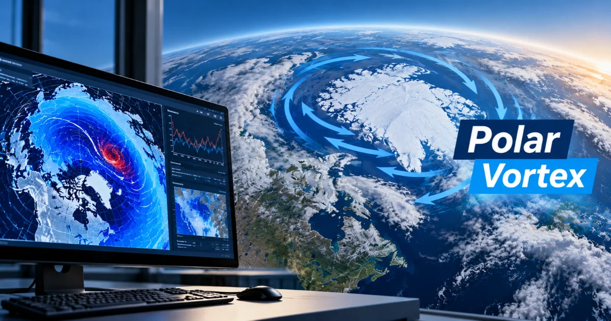 AI-powered polar vortex monitoring using satellite imagery and climate analysis to predict atmospheric disruptions.