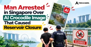 Man arrested in Singapore over AI-generated crocodile image that caused reservoir closure.
