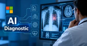 Microsoft develops an AI diagnostic tool to assist doctors by analyzing X-rays, brain scans, and medical data to identify potential health conditions.