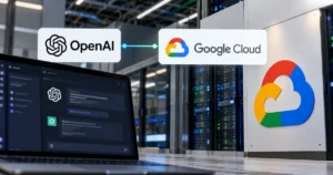 OpenAI models arrive on Google Cloud, showing the partnership between OpenAI and Google Cloud across data centre infrastructure and AI tools.