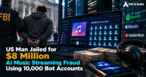 US man jailed for $8 million AI music streaming fraud using 10,000 bot accounts.