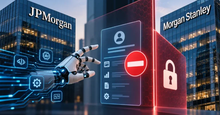 JPMorgan and Morgan Stanley block AI agents from accessing customer accounts to protect sensitive financial data and prevent unauthorized transactions.