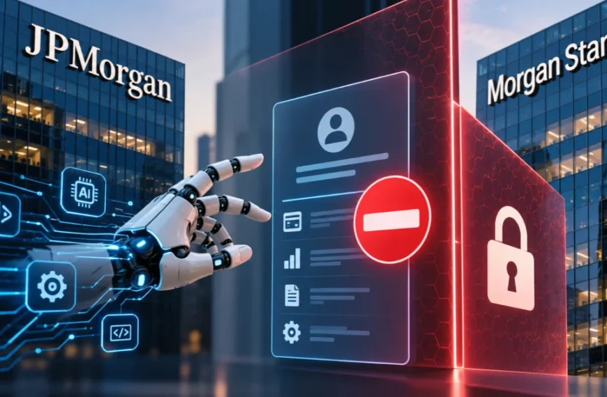 JPMorgan and Morgan Stanley block AI agents from accessing customer accounts to protect sensitive financial data and prevent unauthorized transactions.